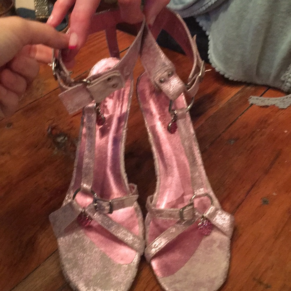 Bridget heels with jewel hearts